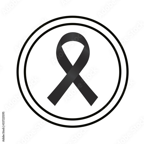 Illustration of black ribbon,Vector eps10 .Black circle isolated on white background
