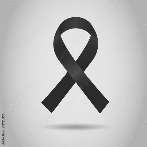 Illustration of black ribbon on gray background,Vector eps10