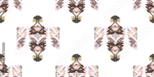Drapery curves pagan tripe seamless pattern. Indian old surface background. Vector