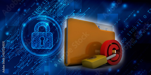 Tableau sur toile 3d illustration copyright symbol concept with folder network
