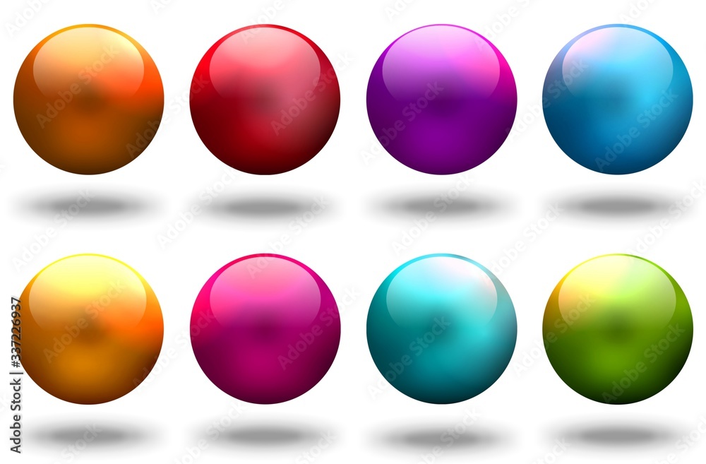 Colorful shiny glass balls 3d graphic. Precious beads. White background isolated. Colorful shiny glass balls 3d graphic. Precious beads. White background isolated.