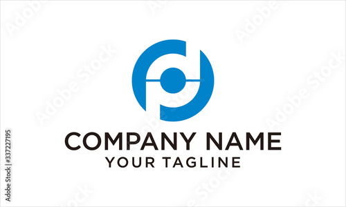 NEGATIVE SPACE LETTER PD OR DP IN CIRCLE 