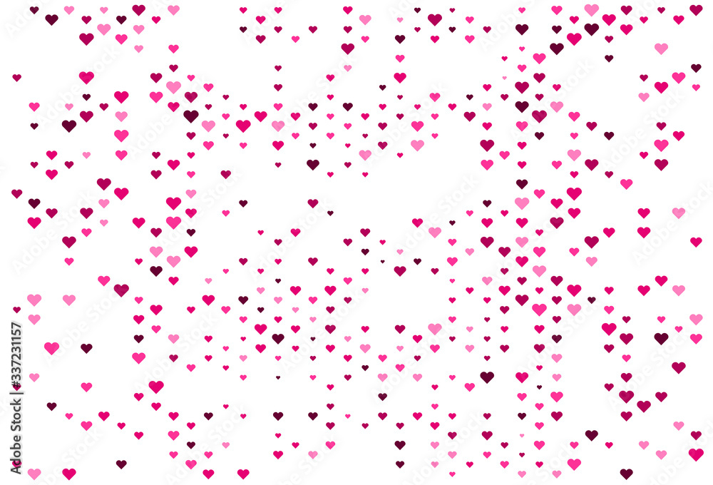Randomly scattered red heart vector, Love heart vector, Color illustration for or wedding invitation background party design, Vector illustration.