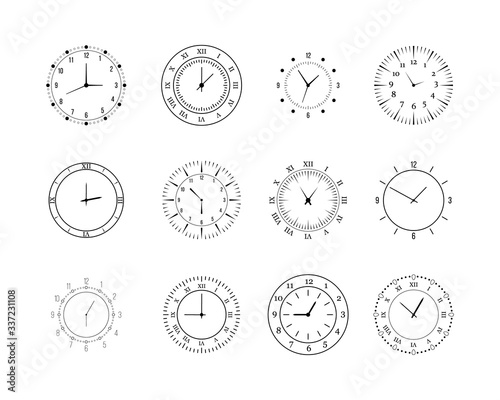 Clocks, watch face. 