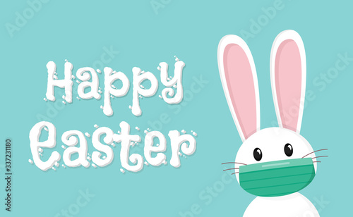 Easter rabbit, easter Bunny and protective mask