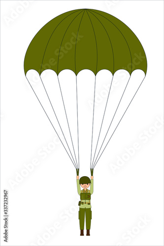 military paratrooper isolated on the white background