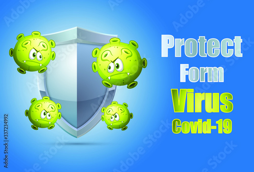 Vector illustration protect from virus. protect from corona virus concept. defend from virus. avoiding corona viruses