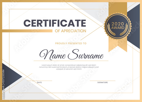 Modern vector certificate template with luxury and modern pattern diploma vector illustration template