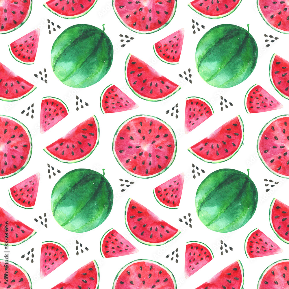 Seamless pattern watermelon, summer background, fruit print Seamless pattern watermelon, summer background, fruit print