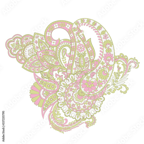 Vector Paisley pattern in floral indian style