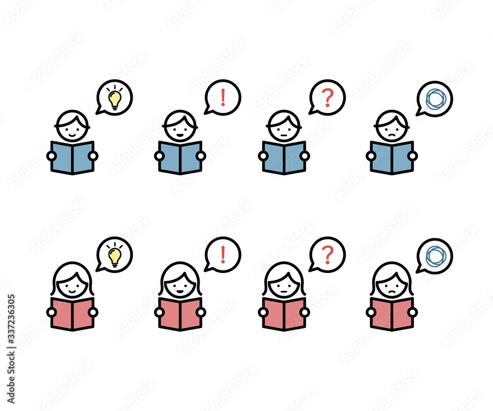 勉強中のアイコン/読書/学習/ベクター/イラスト 勉強中のアイコン/読書/学習/ベクター/イラスト