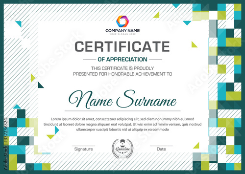 Modern abstract vector certificate template with luxury and modern pattern diploma vector illustration template