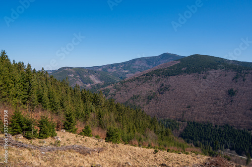 View of Lysa hora in Beskydy Mountains, Czech Beskydy Mountains