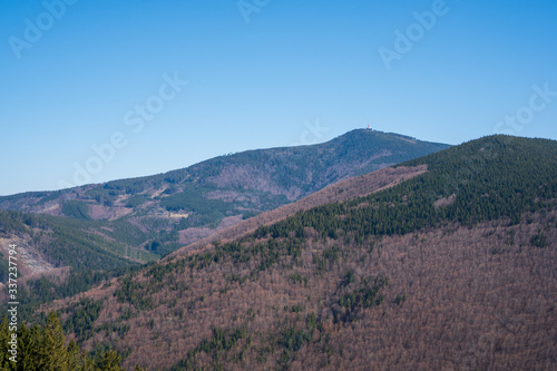 View of Lysa hora in Beskydy Mountains, Czech Beskydy Mountains