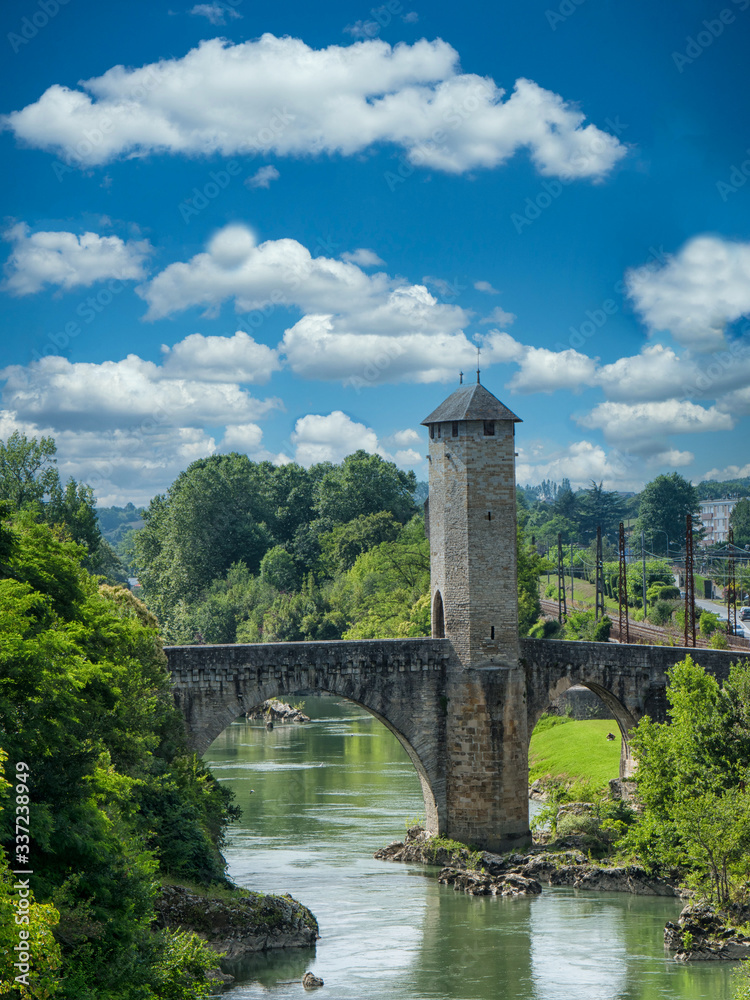 Orthez old bridge in the pyrenees