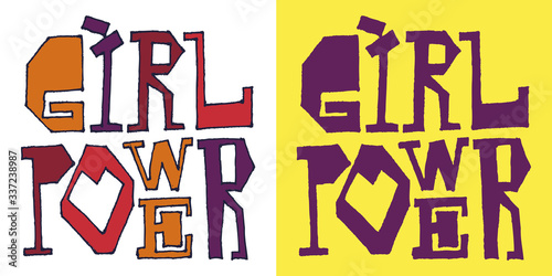Lettering girl power. Color vector illustration. It can be used in stores, supermarkets, boutiques, sites, booklets, price tags, in the newsletter.