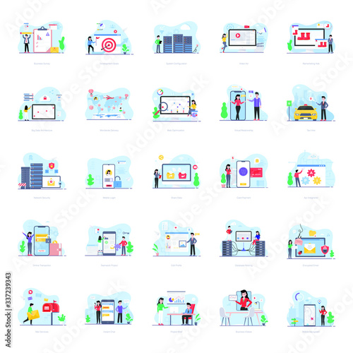 People Creative Illustrations in Modern Flat Style 