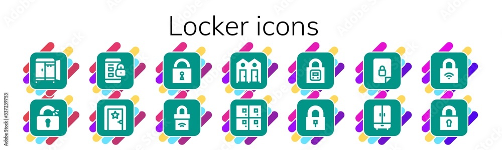 locker icon set locker icon set