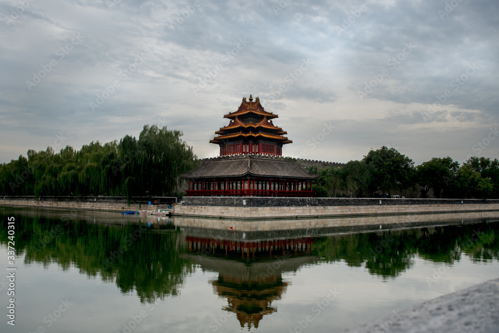 Corner wall of the Forbidden palace, Beijing, China Corner wall of the Forbidden palace, Beijing, China