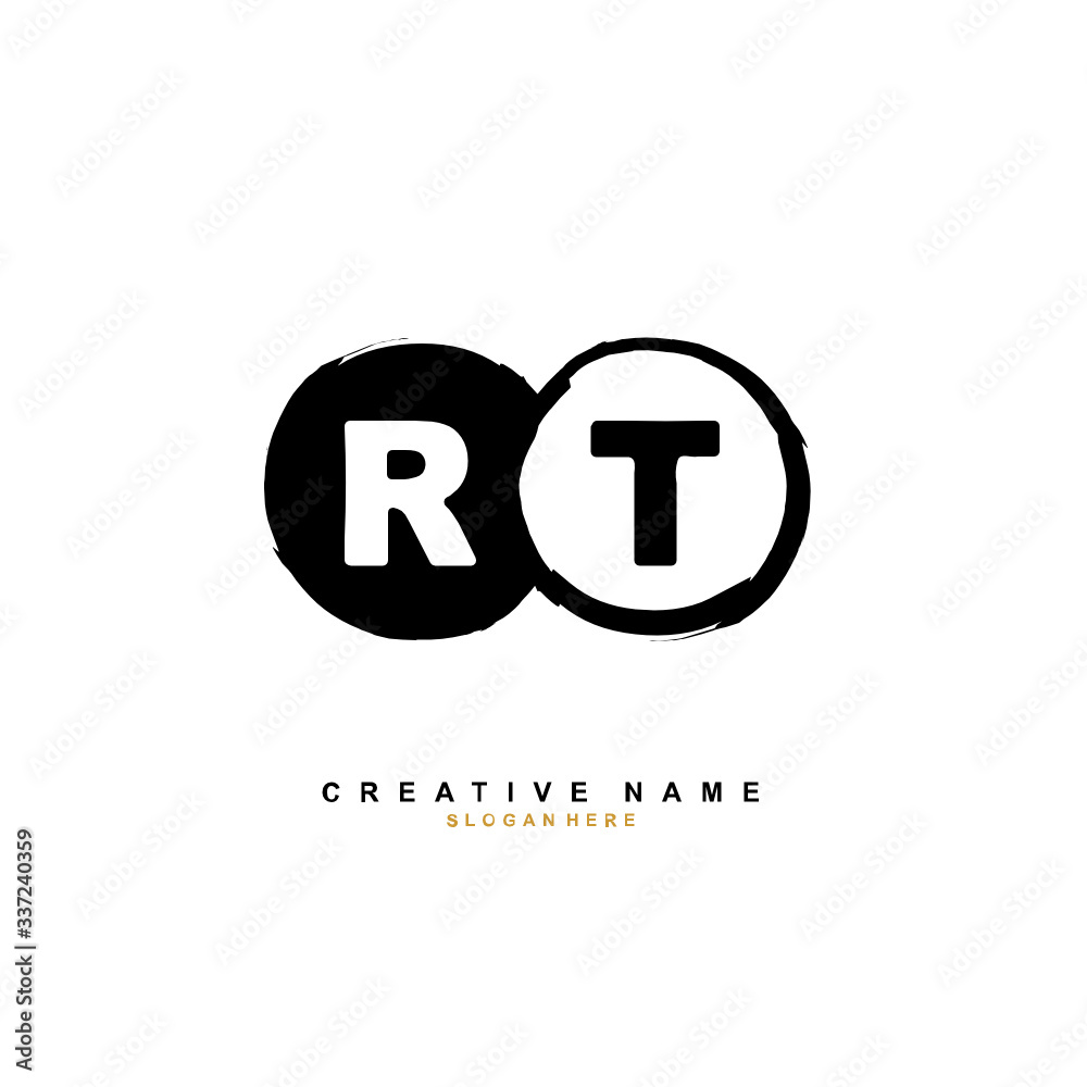 R T RT Initial logo template vector. Letter logo concept