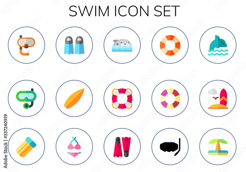swim icon set