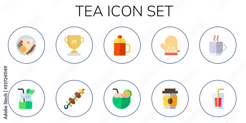 Modern Simple Set of tea Vector flat Icons