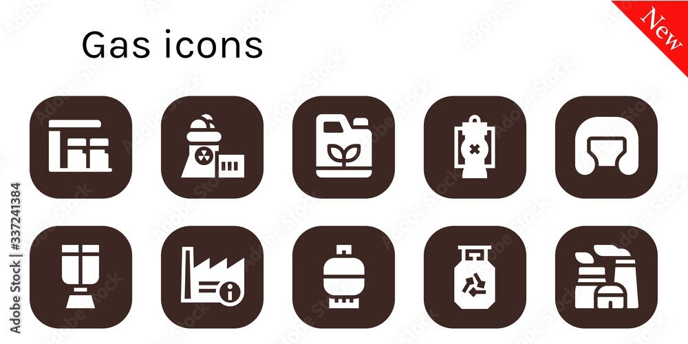 gas icon set gas icon set