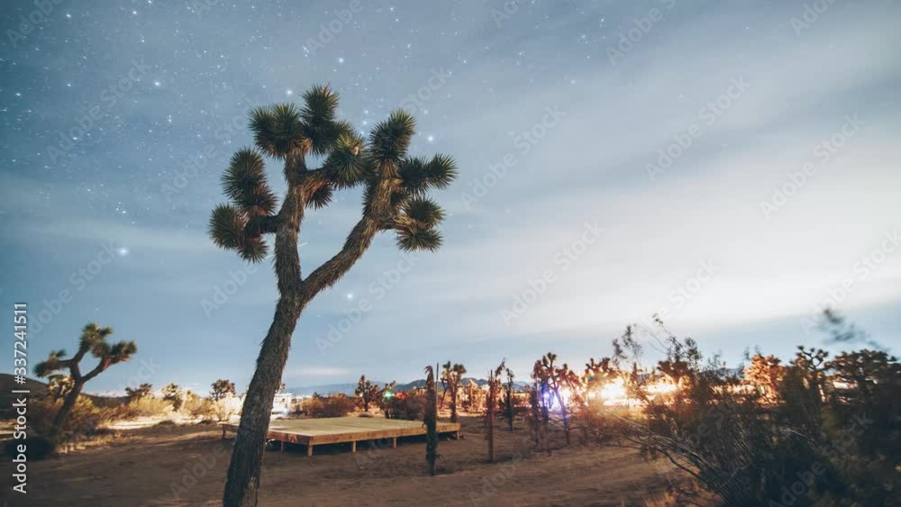 Star time lapse in Joshua Tree California Star time lapse in Joshua Tree California