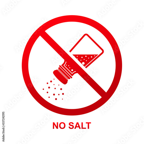 No salt sign isolated on white background vector illustration.
