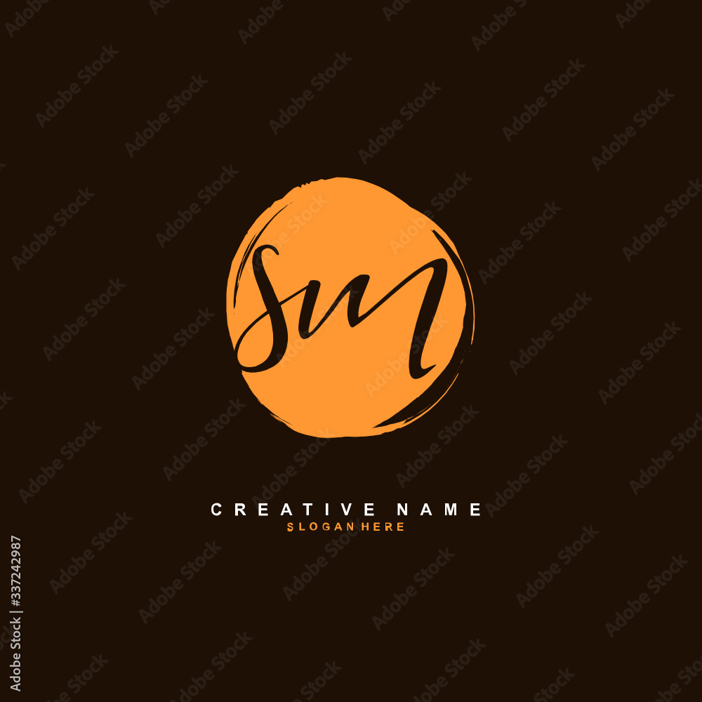 S M SM Initial logo template vector. Letter logo concept