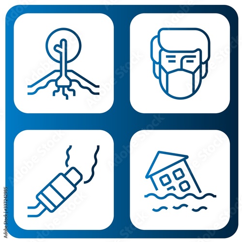 damage simple icons set