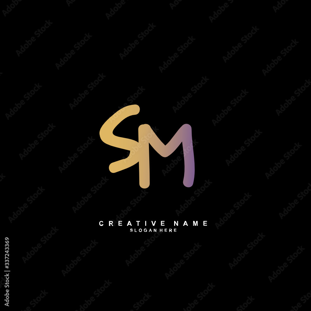 S M SM Initial logo template vector. Letter logo concept S M SM Initial logo template vector. Letter logo concept