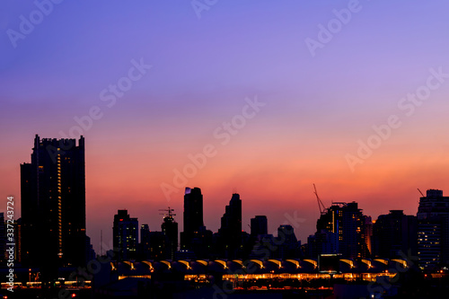 Cityscape in twilight