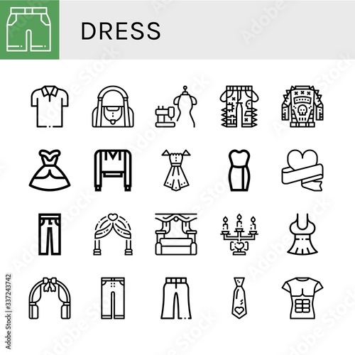 dress icon set