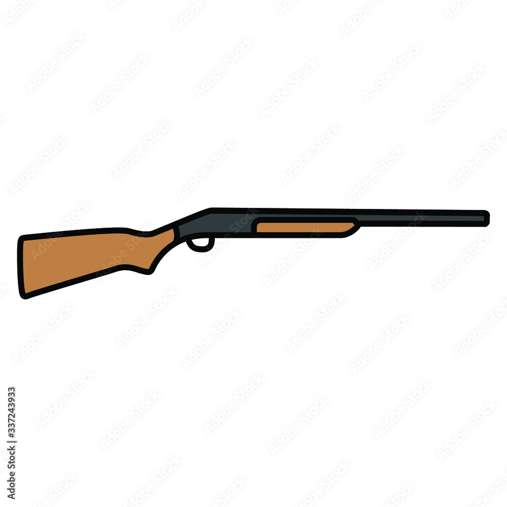 simple rifle hunting color filled icon simple rifle hunting color filled icon