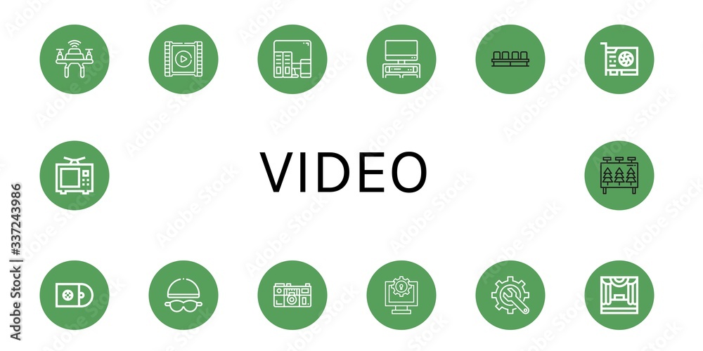 video simple icons set video simple icons set