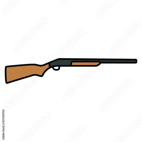 simple rifle hunting color filled icon