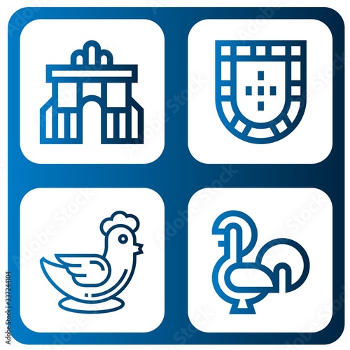 Set of cockerel icons