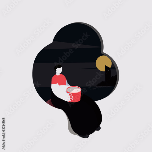 vector illustration of a man in a hat.
lonelyman photo