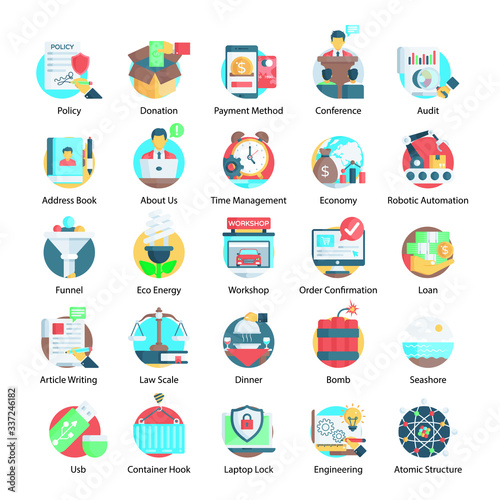 Set Of Trendy Flat Vectors 
