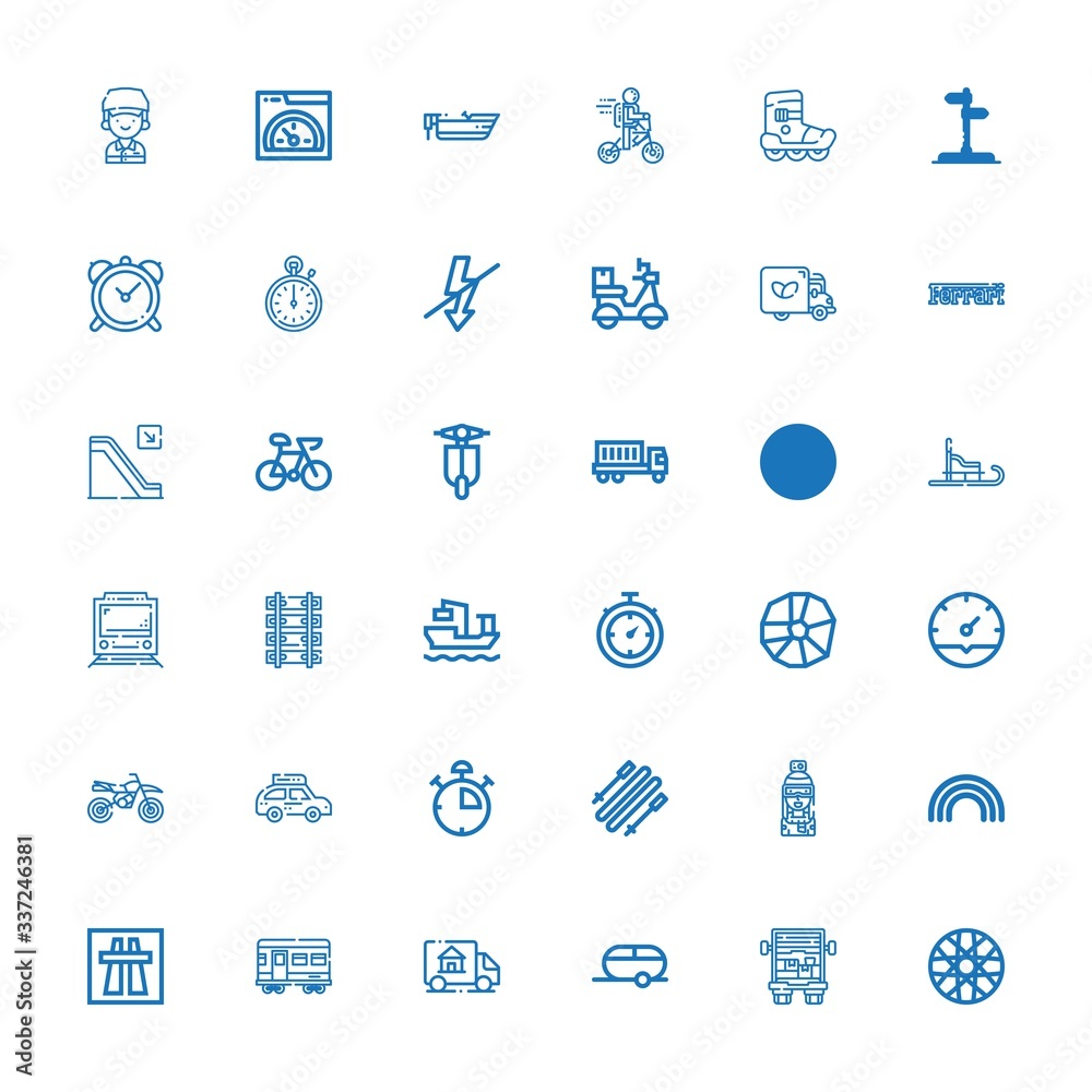Editable 36 speed icons for web and mobile