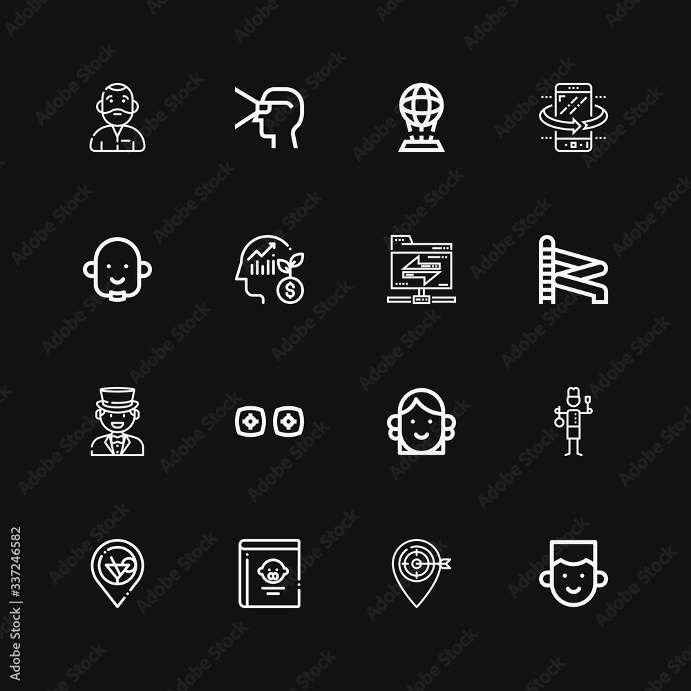 Editable 16 user icons for web and mobile