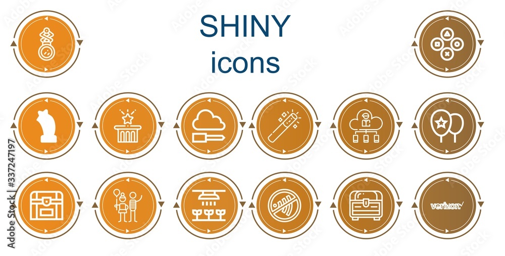 Editable 14 shiny icons for web and mobile Editable 14 shiny icons for web and mobile