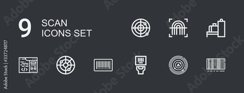 Editable 9 scan icons for web and mobile