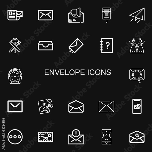 Editable 22 envelope icons for web and mobile