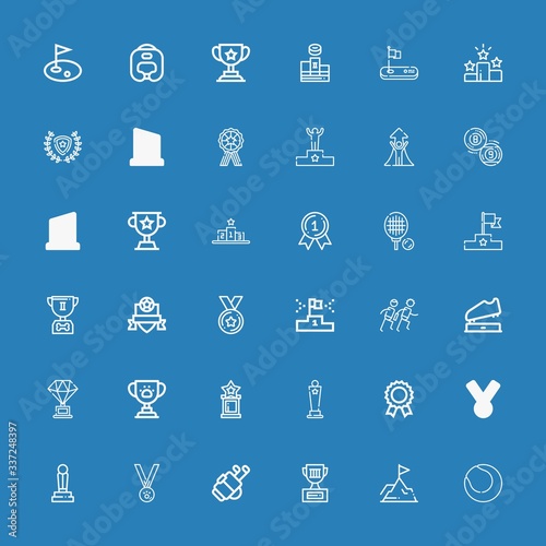 Editable 36 trophy icons for web and mobile