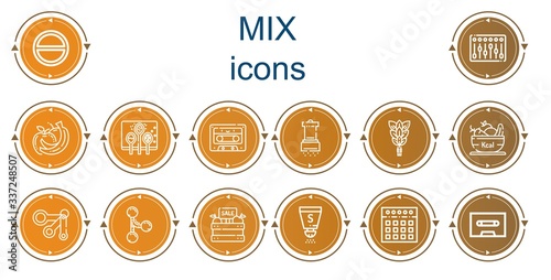 Editable 14 mix icons for web and mobile