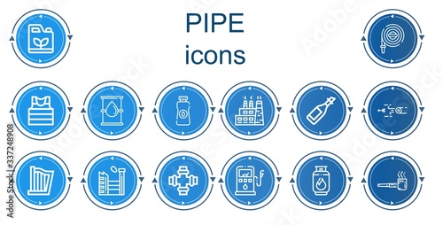 Editable 14 pipe icons for web and mobile