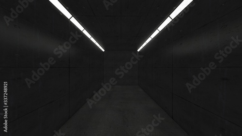 3D Render abstract background, Concrete Metal Grunge Reflective Glossy Empty Space White Glow Showcase Stage