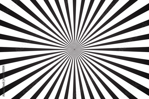 Black And White Sunburst Pattern Abstract Background. Ray. Radial. Vector Illustration